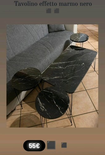 Tavolino effetto marmo nero - tavolino,