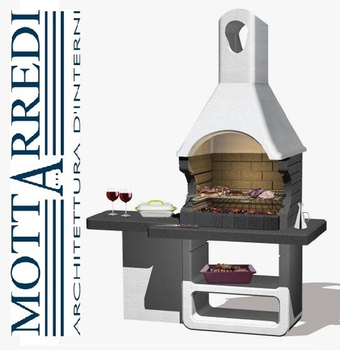 Barbecue con cappa muratura - con, in