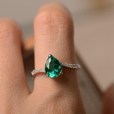 925 Sterling Silver Emerald