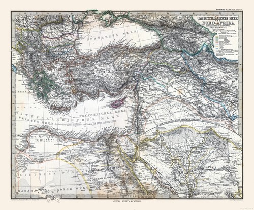 Mappa storica mediterraneo - mappa,