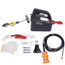 Verricello Elettrico 3 in 1 220 V Gru Portatile Telecomando Wireless Nero