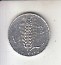 Moneta 2 LIRE 1946 Repubblica Italiana rara e originale