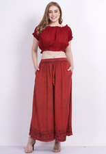 Lotto misto all'ingrosso pantaloni palazzo donna casual stone wash lunghi con...