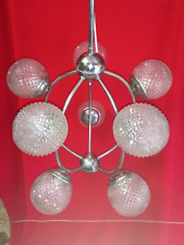 Lampadario 10 luci Sputnik cristal design anni '70 vintage big chandelier lustre