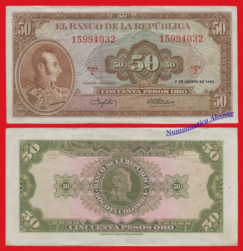 Colombia pesos oro 1960 - colombia,