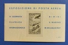 1947 Esposizione Posta Aerea IV Giornata Filatelica Rimini-S.Marino - erinnofilo