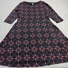 King Louie Abito Donna Taglia XL Brillantini Misto Cotone Stretch Geometric D-42