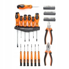 Set 45pz Cacciaviti Pinze e Bit Utensili  Per Officina Garage In Acciaio