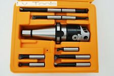 SET TESTA TESTINA FRESA BARENO ALESATORE ISO40 1 1/2 18 9 PZ ALESARE UTENSILI