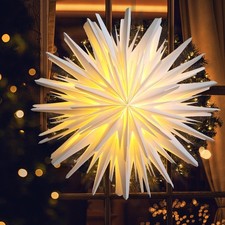 Stella di Natale Illuminata, Decorazione Natalizia a LED per 45cm, Bianco 