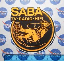 ADESIVO STICKER VINTAGE AUTOCOLLANT AUFKLEBER SABA TV RADIO HI FI ORANGE FLUO