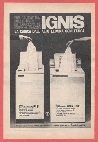 Ignis lavatrici anno - anno, 1964