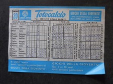 SCHEDINA TOTOCALCIO N°20 DEL