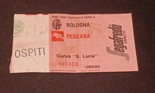 BIGLIETTO TICKET STADIO CALCIO BOLOGNA PESCARA SERIE A 1988 / 89 