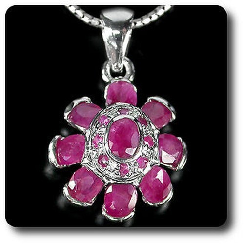 Ciondolo rubino argento 925 - argento,