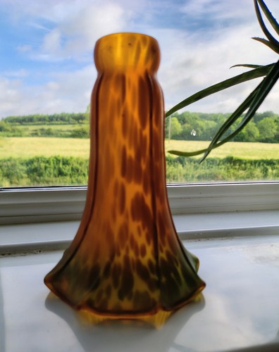 Vintage amber green lily - amber, &