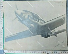 874 3) WW2 AVIAZIONE AEREO Mc202 DISEGNO TEMPERA  1942 No Elmetto Medaglia 