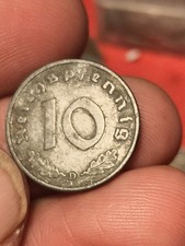 Moneta 10 Pfennig 1940 Zecca D Deutsches Reich Nazismo Svastica 