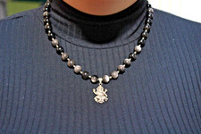 Collana Ossidiana Silver 10mm