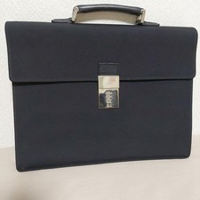 GUCCI Valigetta Business Nera Nylon Pelle Argento Hardware Logo dal Giappone