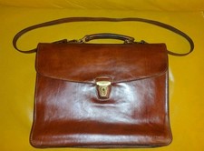 THE BRIDGE Firenze TRACOLLA CARTELLA Brown Leather Suitcase 