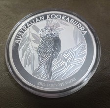Kookaburra 2014 – 1 kg Argento Puro 999 – Perth Mint Australia – in Capsula