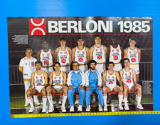 RARO POSTER CUCINE BERLONI TORINO 1985 BASKET PALLACANESTRO MORANDOTTI-VECCHIATO