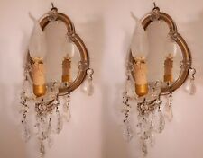 Coppia applique antiche Maria Teresa con specchio Vintage pair sconces 30'