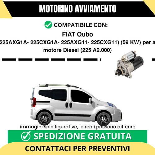 Motorino avviamento fiat qubo - motorino,