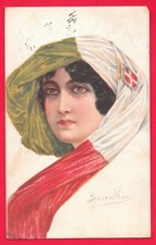 ILLUSTRATORE -  REGNO BANDIERA ITALIANA - DONNINA