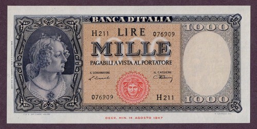 Italia 1000 lire banconota - lire,