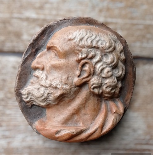 Filosofo testa policroma - ,