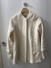 Zara Creme Boucle Wool Coat