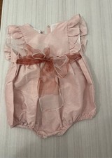 Vestitino La Sartoria dei Piccoli Taglia 3-6 Mesi Colore Rosa Antico Satinato