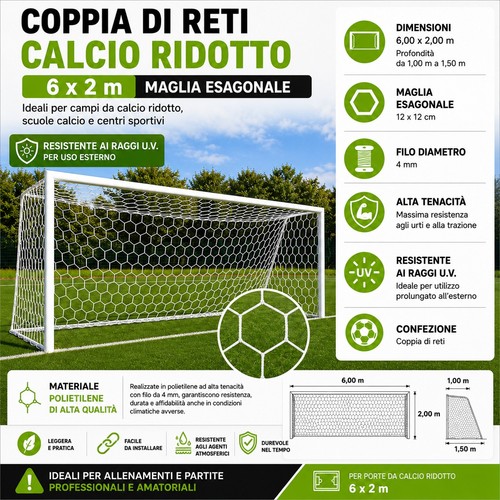 Coppia reti porte calcio - porte,