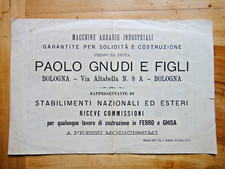 1895 circa-PAOLO GNUDI e Figli-Fornelli in ghisa-BOLOGNA-Ferro e Ghisa-Agraria