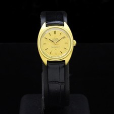 Omega Constellation Chronometer lady 60s gold dial 18 kt gold automatic serviced