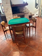 TAVOLO DA GIOCO Vintage Gio Ponti x Reguitti 1968 CON 4 Sedie originali 