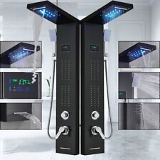 Pannello colonna doccia idromassaggio pioggia cascate inox LED soffione doccetta