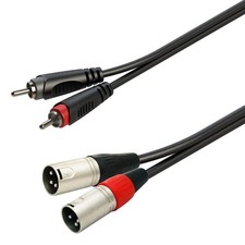 CAVO AUDIO ADATTATORE DA DOPPIO RCA A DOPPIO XLR MASCHIO 3 POLI 3 METRI