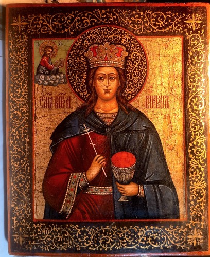 Antica icona russa santa - antica, "santa