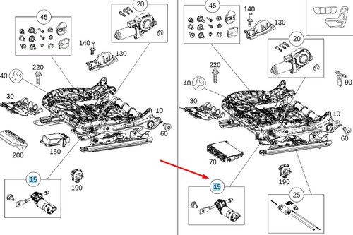 Sedile anteriore w205 - anteriore, mb