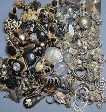 LOTTO LAVORO DI ORECCHINI BIGIOTTERIA VINTAGE DISPARI/SINGOLI