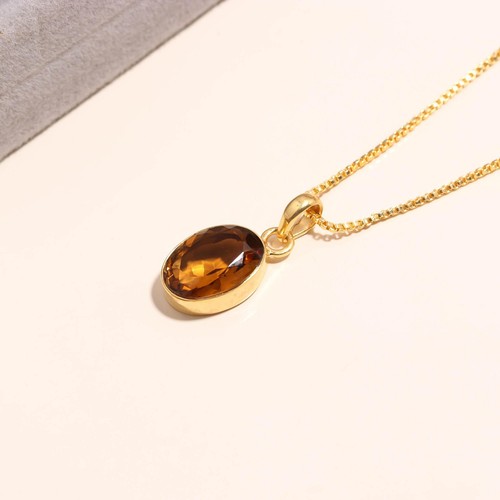 Collana ovale quarzo - , miele