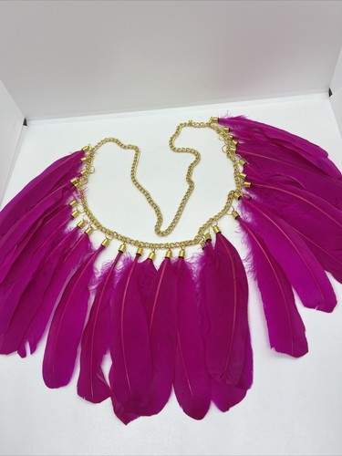 Collana catena color oro - , piume