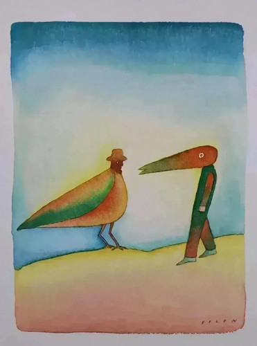 Jean michel folon heliogravure - folon,