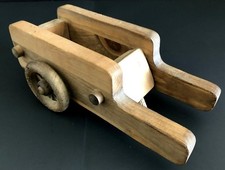 Vintage Decorative Ox Pulling Wood Cart 9" Long