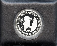 Kookaburra 1992 $1 Silver