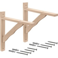 2 Consolle IN Legno Staffa per Mensola Scaffale Angolo di Parete Vite Faggio