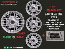 Cerchi lega 12 RAY SILVER Fiat 500 D L F R epoca OLD 4x190 borrani raggi